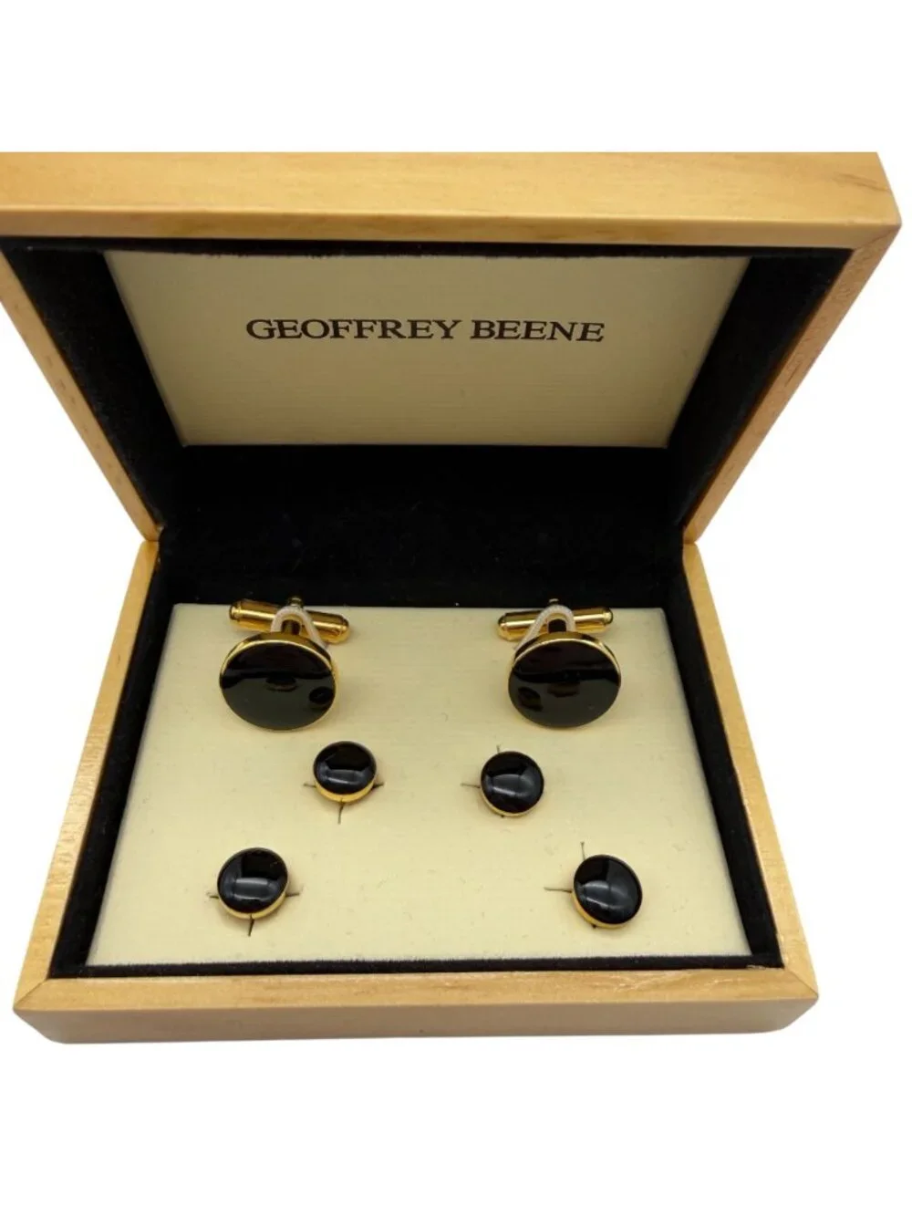 Geoffrey Beene Men's cuff links button‎ cover set Formal tuxedo wedding prom